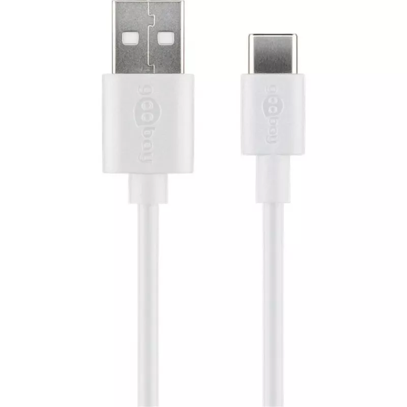 “Wentronic 59130” 2 m USB A USB C kištukas-kištukas baltas USB laidas (59130)