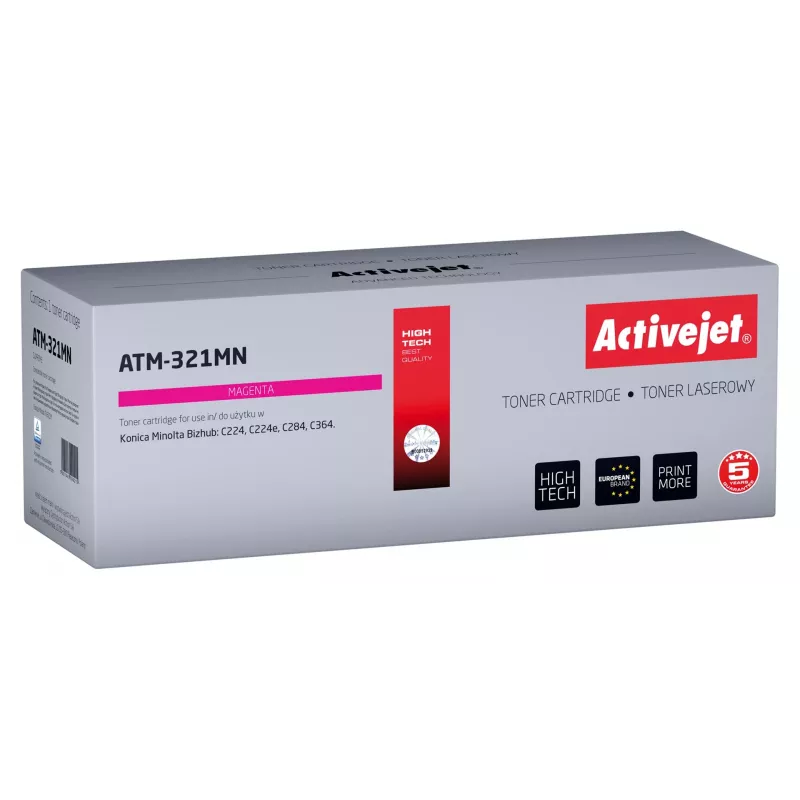 Activejet ATM-321MN toneris (pakaitalas Konica Minolta TN321M; Supreme; 25000 puslapių; purpurinis)