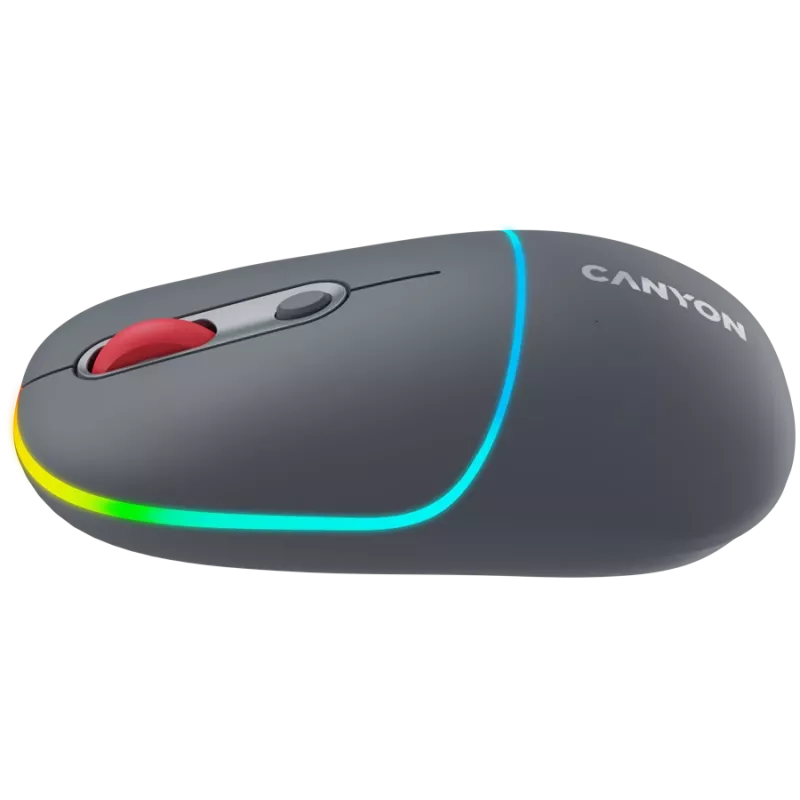 Canyon MW-22 2in1 RGB belaidė pelė - pilka - Bluetooth/RF - 1.600 dpi - įkraunama