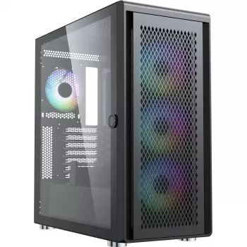 Kompiuterio korpusas Silentware Air 100 Juoda — vidutinio bokšto ATX suderinamas korpusas, juodos spalvos apdaila