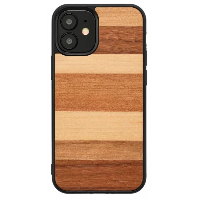 Apsauginis išmaniojo telefono dėklas „man and wood“, skirtas „iPhone 12 mini“ – juodas