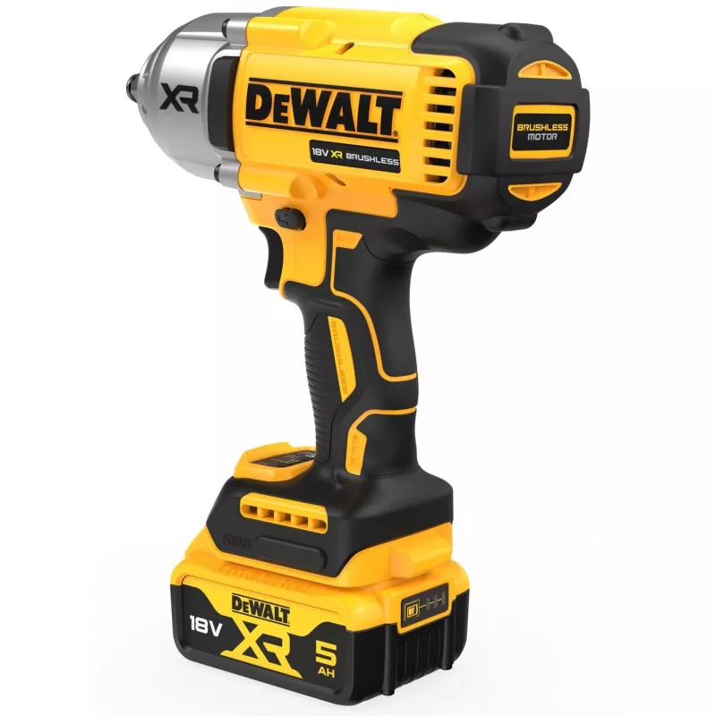 Smūginis veržliasukis DeWALT DCF900P2T-QW 1/2 colio bešepetėlis 18 V, 1898 N·m, 5 Ah baterija, 2 baterijos, įkroviklis, dėklas