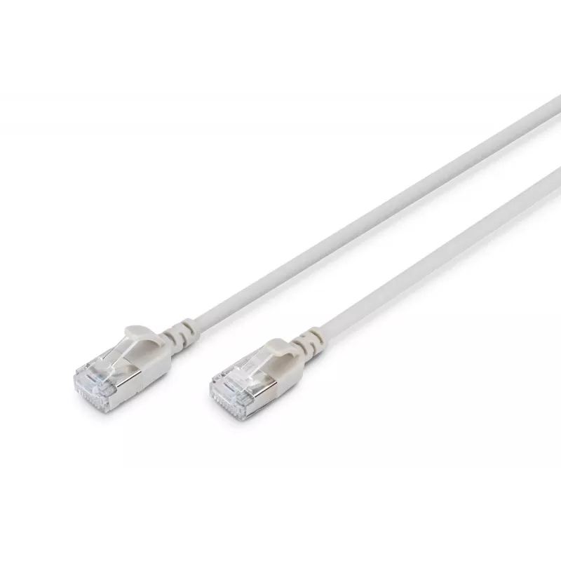 Plonas komutacinis kabelis DIGITUS CAT6A F-FTP, 7 m, pilkas, RJ-45–RJ-45, 10 Gbit/s