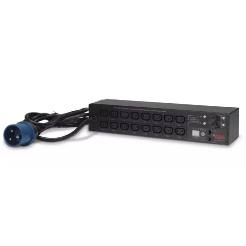 Maitinimo skirstytuvas APC AP7922B — 16 C13 lizdų, matuojamas ir perjungiamas PDU, 2U, 200–230 V, 32 A, 3,05 m kabelis, juodos spalvos