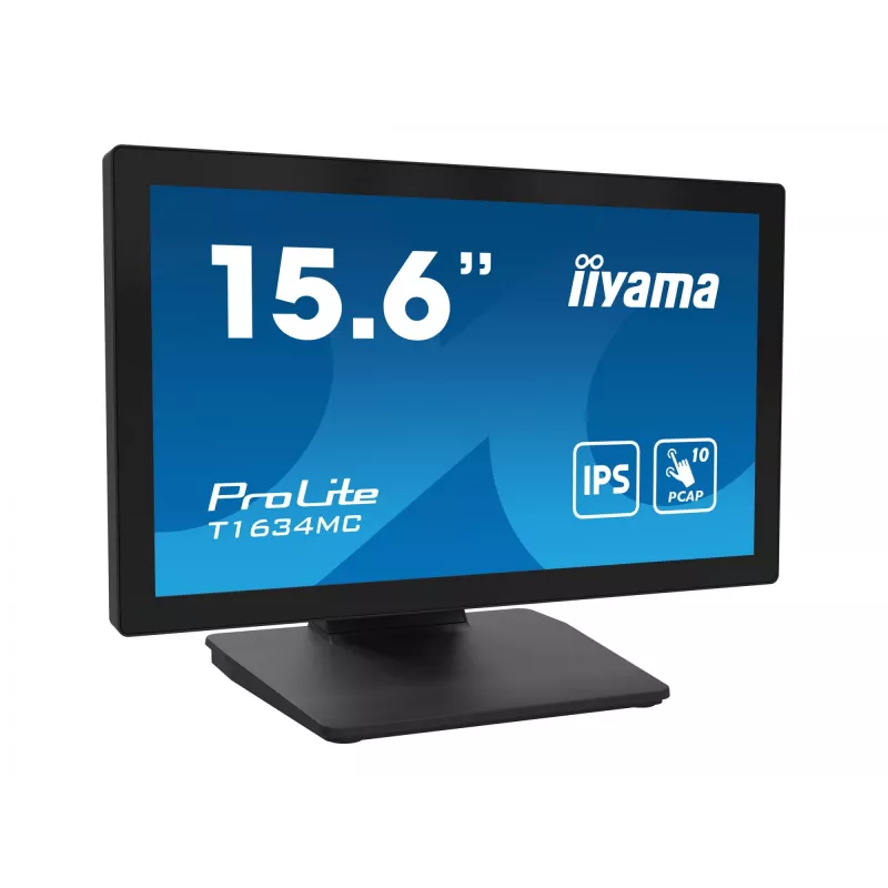 iiyama ProLite T1634MC-B1S kompiuterio monitorius 39,6 cm (15,6 col.) 1920 x 1080 pikselių Full HD LED jutiklinis ekranas juodas