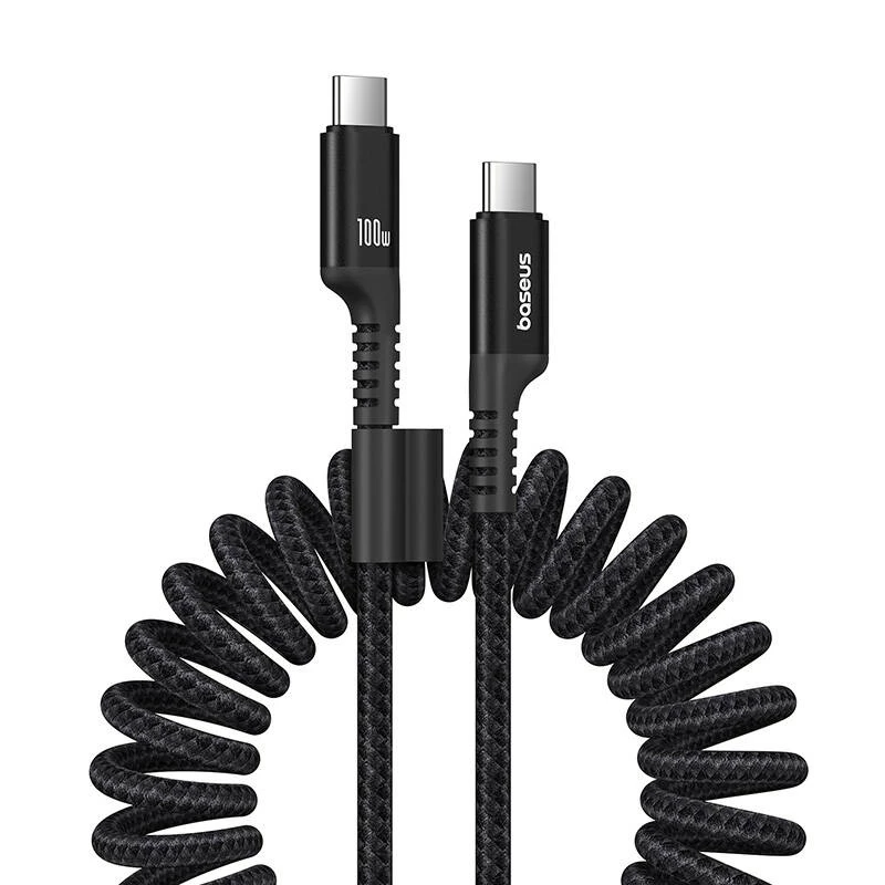 Baseus Fish-Eye USB C į USB C greito įkrovimo kabelis 1 m 100 W Juodas