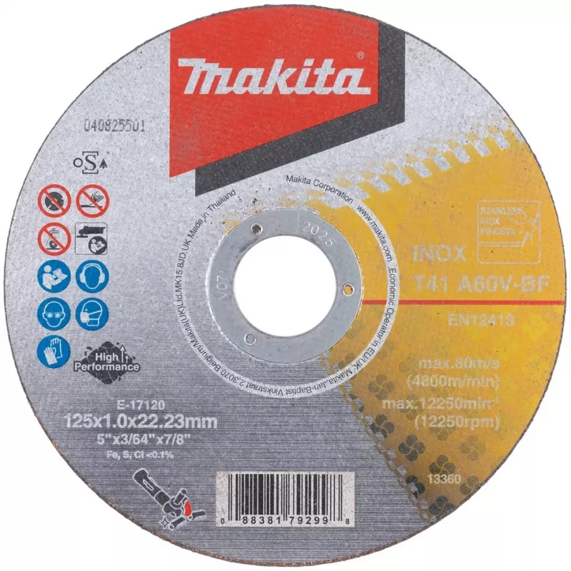 “Makita E-17120-12” pjovimo diskas tiesus 125 mm 12 vnt. (E-17120-12)