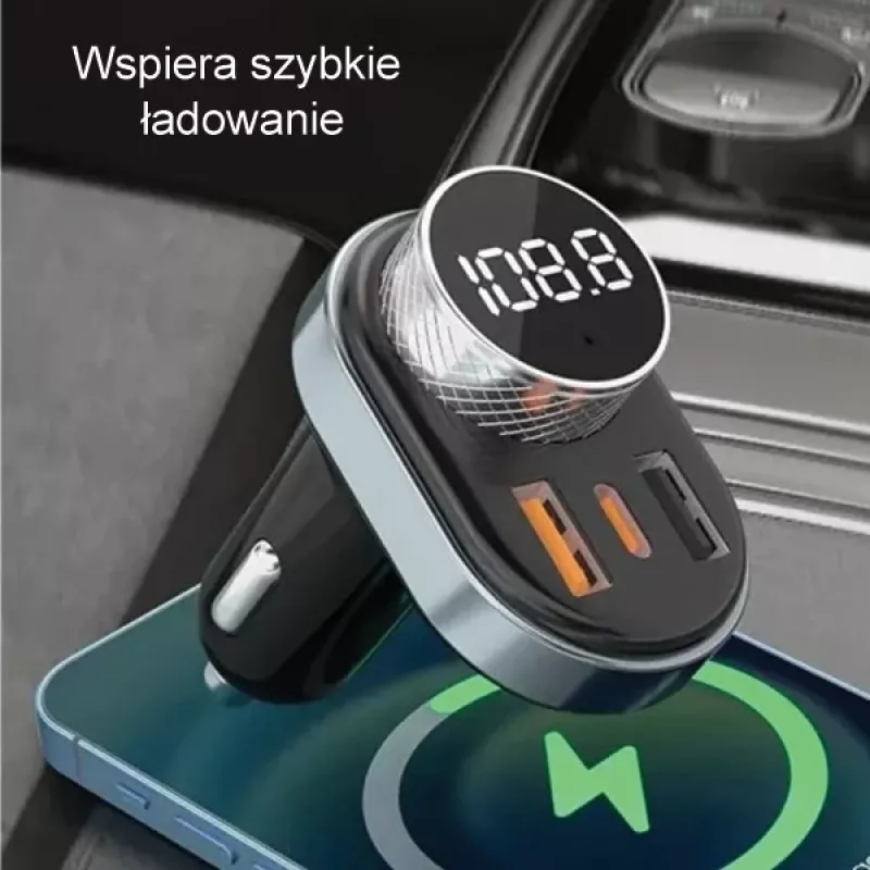 Laisvų rankų įranga Awei C-843 Bluetooth 5.0 su FM siųstuvu, USB ir USB-C jungtimis