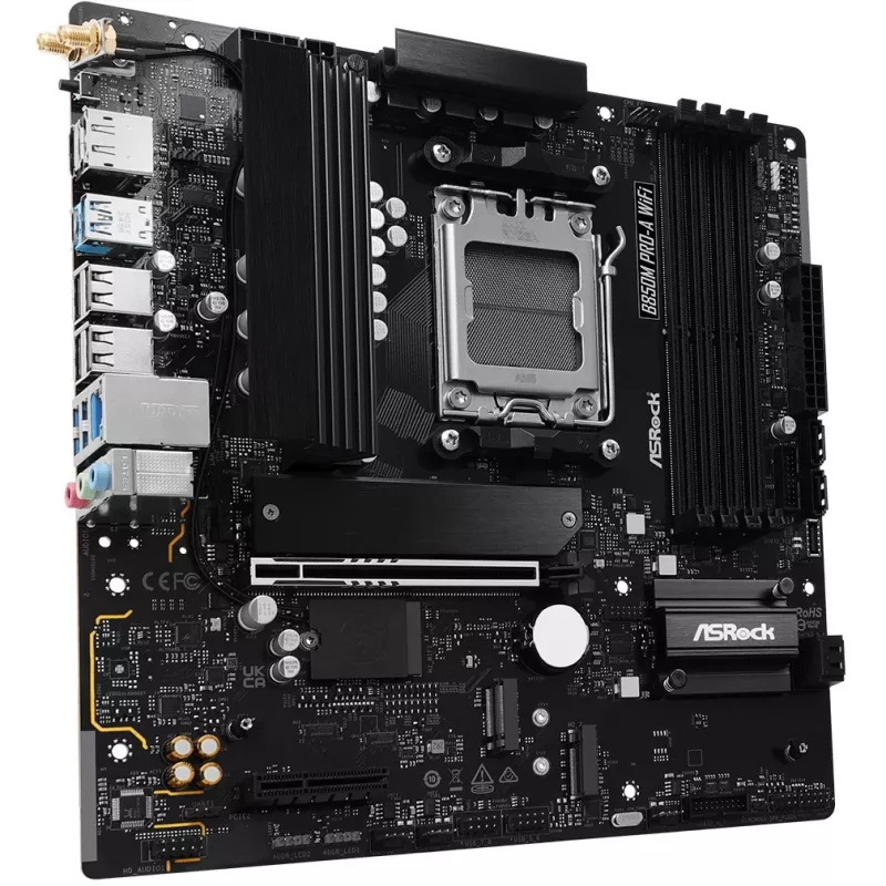 Motininė plokštė ASRock B850M Pro-A WiFi micro ATX – AMD B850, Socket AM5, DDR5, 4x DIMM, 256GB, Wi‑Fi, 2.5Gb LAN