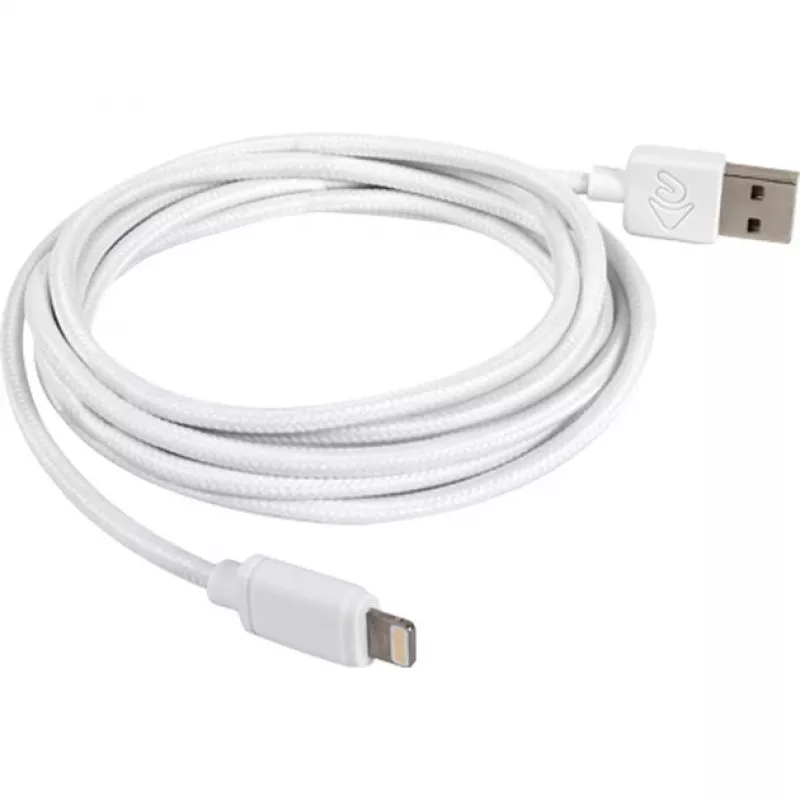 USB 2.0 adapterio laidas, USB-A kištukas > Lightning kištukas (balta, 2,0 metro)