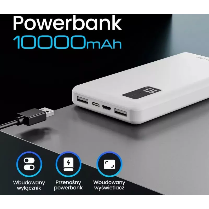 Nešiojama išorinė baterija Extralink EPB-098W 10000mAh