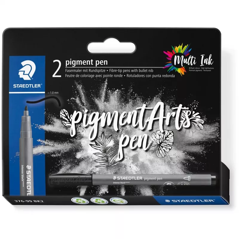 Flomasteriai Staedtler Pigment Arts Intensiv Pen juodi 2 vnt.