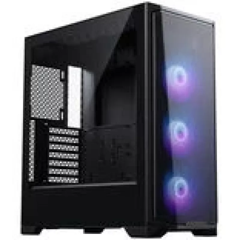 PHANTEKS Eclipse G370A kompiuterio korpusas, midi bokštas, SSI-EEB, RGB, grūdintas stiklas – su 3x 120 mm ventiliatoriumi, juodas