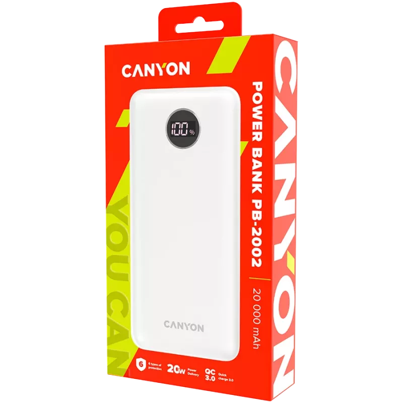 Nešiojamasis įkroviklis Canyon PB-2002 20000 mAh
