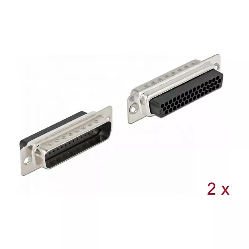 Laidinės jungtys DeLOCK 66714 D-Sub HD 44 kontaktų juoda sidabrinė