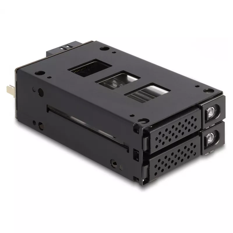 Laikmenos dėklo laikiklis DeLOCK plonas Bay Mobile Rack 2 x 2,5 col. U.2 NVMe SSD juodas