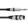 XLR į 6,3 mm adapterio kabelis Omnitronic 30225180 — 1x XLR moteriška į 1x 6,3 mm lizdas, 0,9 m