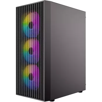 Antec AX27 Elite RGB Mid Tower ATX korpusas su stiklo skydeliu (juodas)