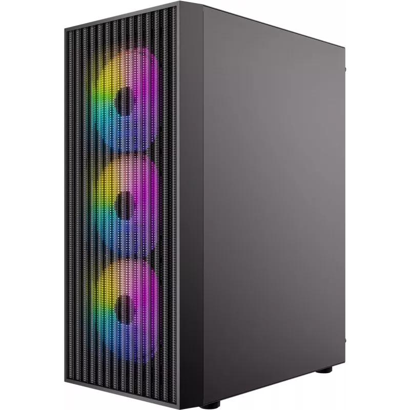 Antec AX27 Elite RGB Mid Tower ATX korpusas su stiklo skydeliu (juodas)