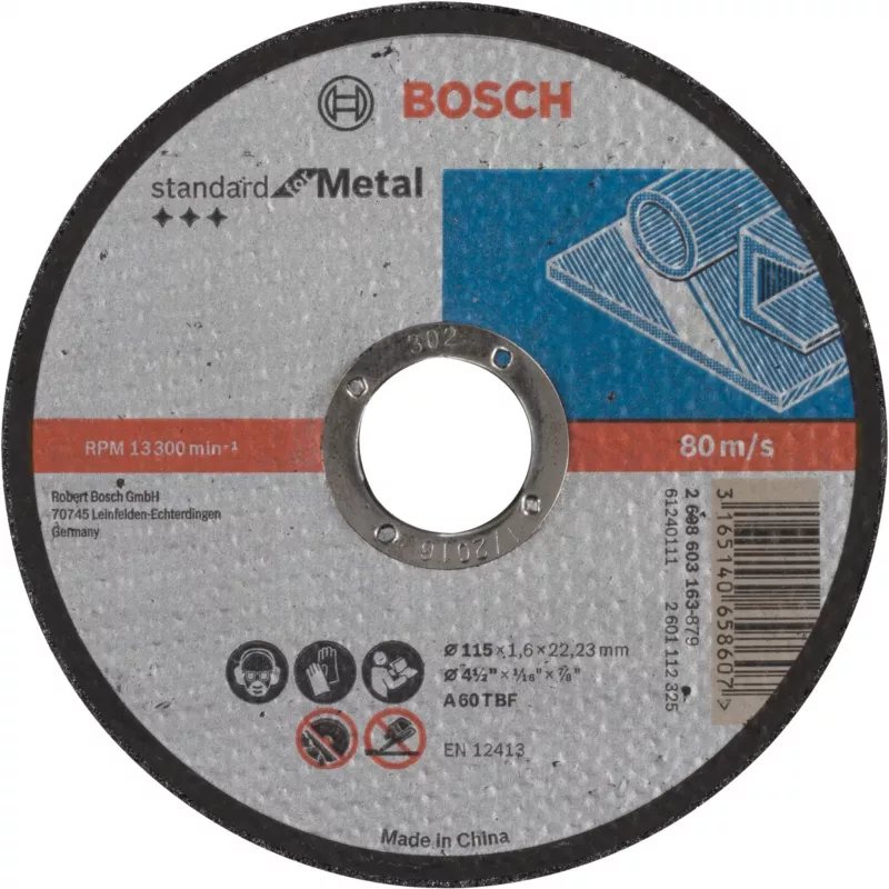 Bosch 2608603163 Standartinis metalo pjovimo diskas, 115 x 1,6 x 22,23 mm
