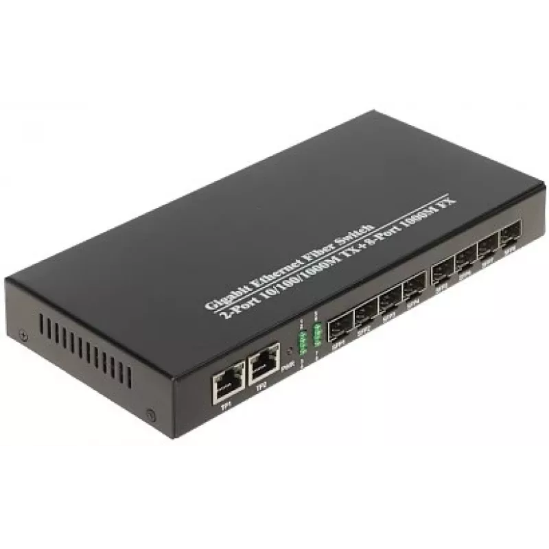 8 prievadų RJ-45 komutatorius Delta Energy Systems EXPERT-SFP-8/2 valdomas 2 lygmens su SFP aukštyn nukreipimo jungtimis