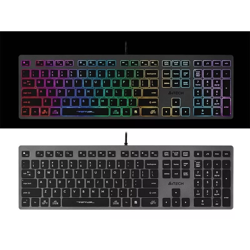 Laidinė klaviatūra A4Tech FSTYLER FX60H su neoniniu apšvietimu