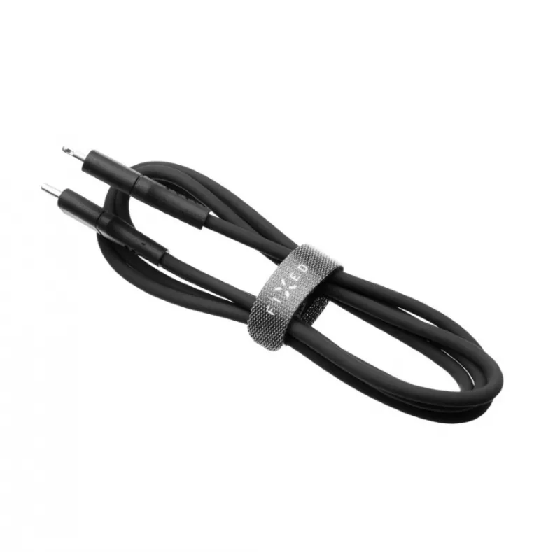 USB-C į Lightning fiksuotas laidas FIXED FIXDLS-CL12-BK 1,2 m skystas silikonas