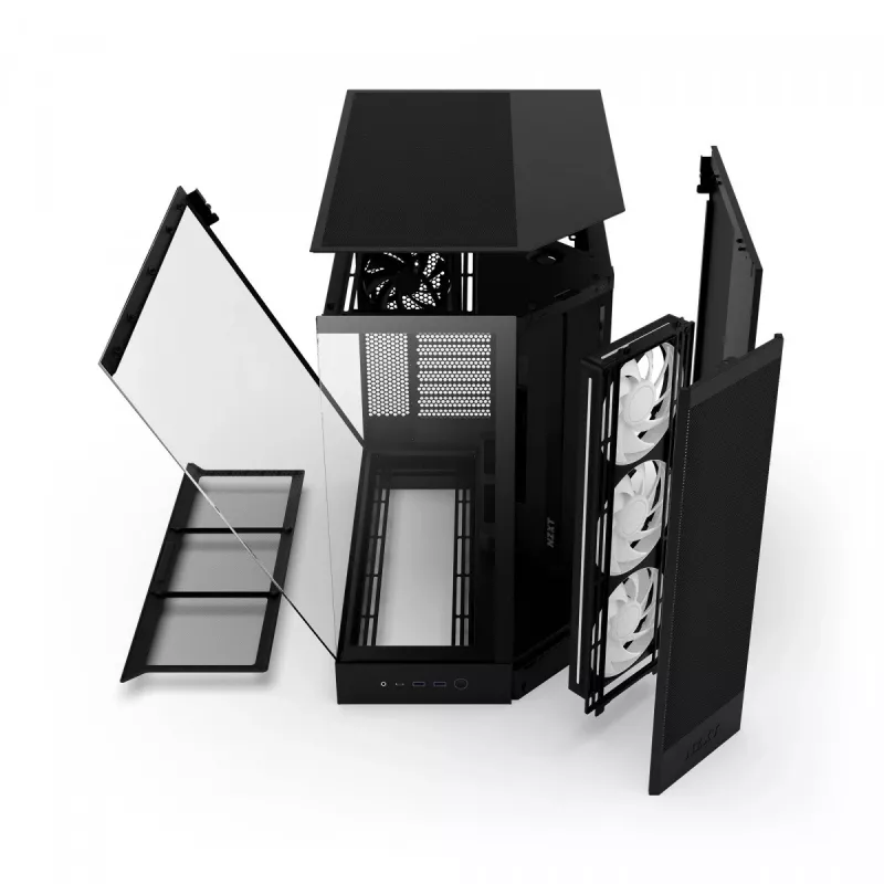 PC korpusas NZXT H9 Flow RGB Midi Tower juodas