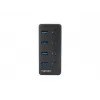 USB šakotuvas NATEC MANTIS USB 2.0 Type-B — 4x USB 3.2 Gen 1 Type-A prievadai, juodas, 0.8 m laidas, kintamosios srovės adapteris, maitinimo jungiklis
