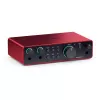 Garso sąsaja Focusrite Scarlett 2i2 4-os kartos — 2 į/2 iš USB-C, 24 bitų/192 kHz, 69 dB priešakiniai stiprintuvai, stalinė, juoda/raudona
