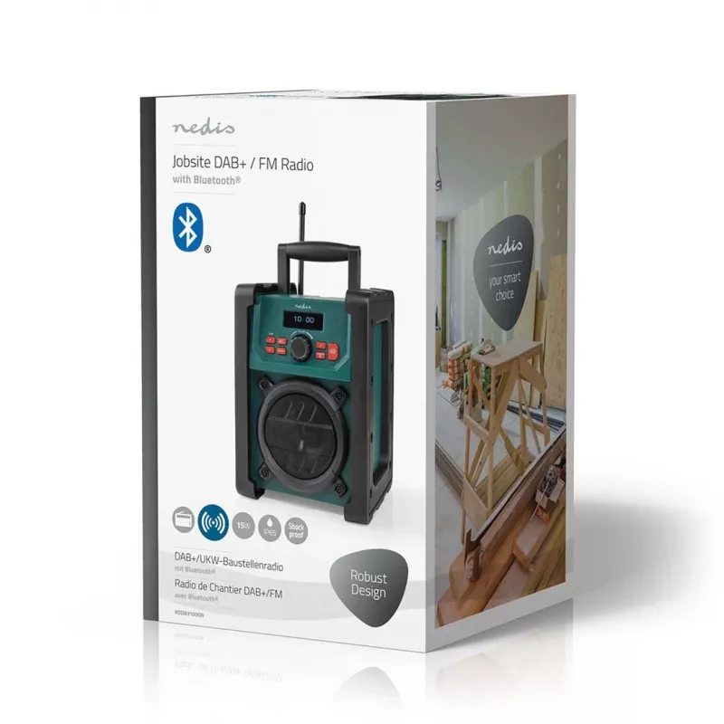 Radijo Nedis RDDB3100GN 15W Bluetooth IP65 juoda/žalia
