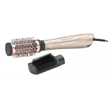 Tiesinimo šepetys BABYLISS AS914PE — šiltas šepetys, 1000 W, 2,5 m laidas, Ø 5 cm, 3 šilumos lygiai, juoda/rožinis auksas