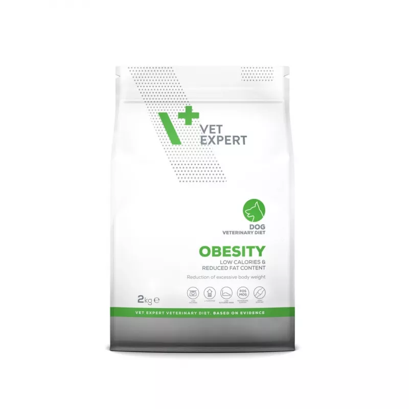 Sausas šunų maistas VETEXPERT Veterinary Diet Obesity 2 kg — suaugusių svorio valdymui, paukštiena, baltymai 30%, riebalai 6.5%