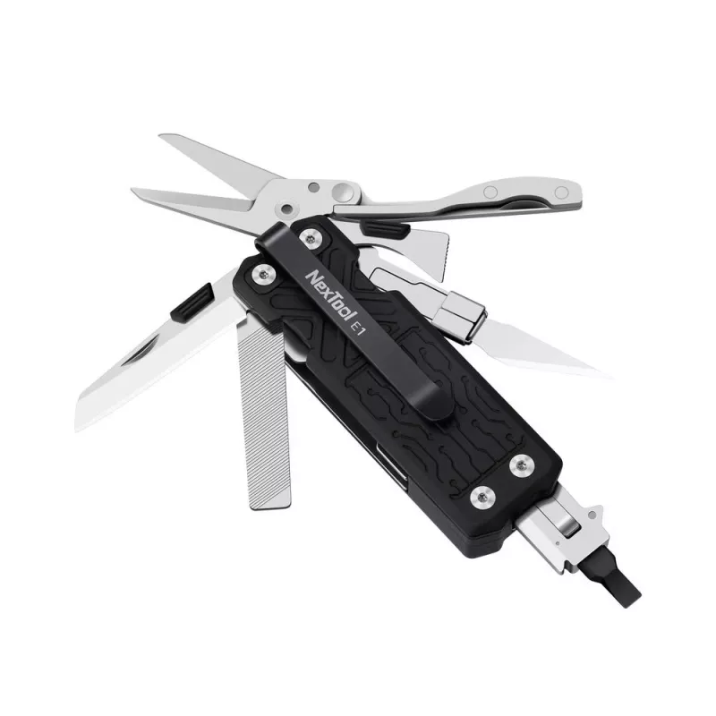 Daugiafunkcis įrankis Nextool E1 10 viename kišeninis daugiafunkcis, juodas, sulankstomas peilis, 94 g, sulankstyto ilgio 7,9 cm