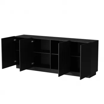 Komoda Cama LIVERTI 2000x420x780 mm, juoda, medžio drožlių plokščių korpusas, 16 mm