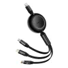 USB kabelis Baseus CAMJ010201 1,1 m USB 3.2 Gen 1 USB-C Micro USB-A Lightning juodas