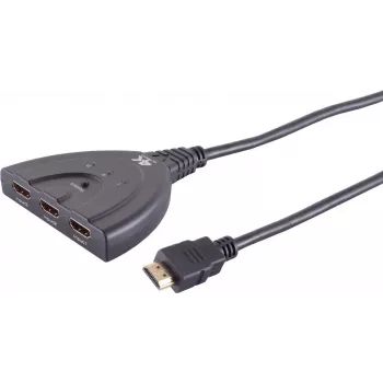 HDMI jungiklis ShiverPeaks 05-02007 3x1 4K60Hz — 3 įėjimai į 1 išėjimą, UHD 3840x2160@60Hz