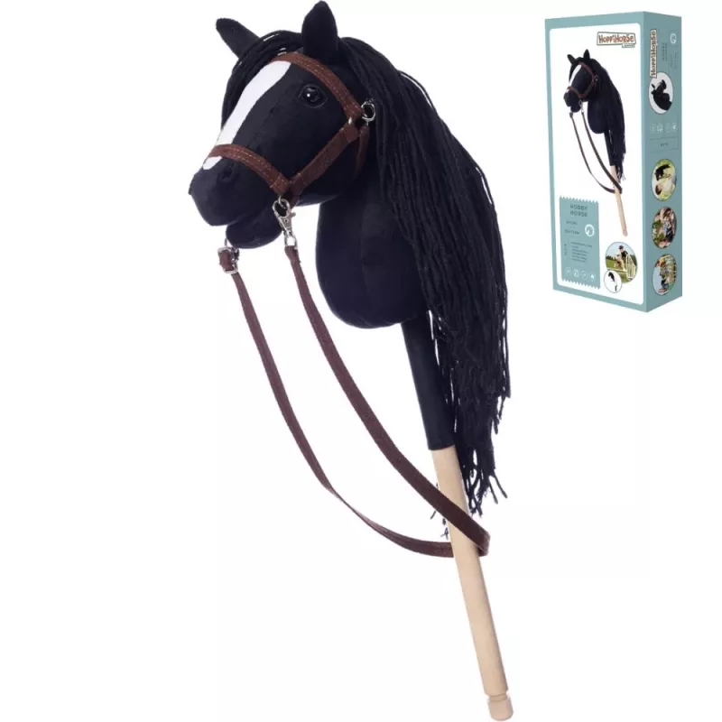 Lazdelinis arkliukas HOPPIHORSE Hobby Horse A4 juodas
