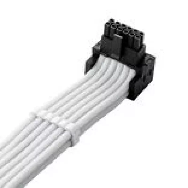 CableMod C-Series Pro jungiamasis laidas - Variantas B, 90°, 16 kontaktų į 3x8 kontaktų PCIe, baltas