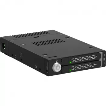 ICY DOCK - ToughArmor - MB834MK-B V2 - 2x M.2 NVMe į 1x 3,5 colio skyriaus mobilųjį rėmelį su metaliniu raktiniu užraktu SlimSAS 4i juoda