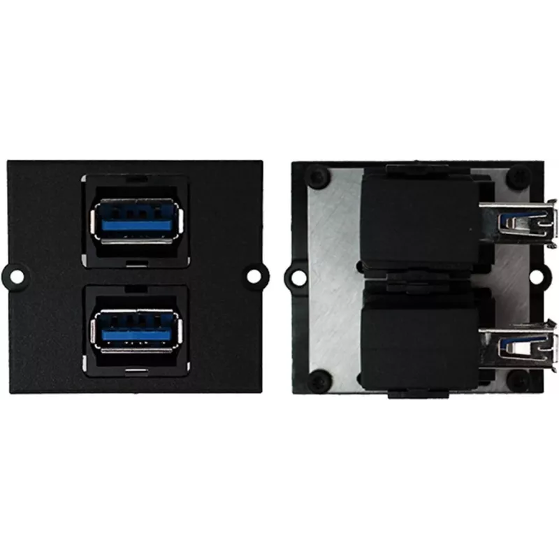 Kištukinis lizdas Bachmann 917.059 2 x USB A juodas