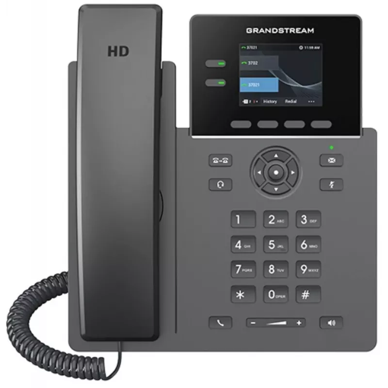 IP telefonas Grandstream GRP2610, 2 linijų, HD garsas, operatorinės klasės VoIP telefonas
