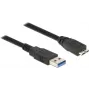USB kabelis DeLOCK 85072 USB 3.2 Gen 1 1m USB A Micro-USB B juodas