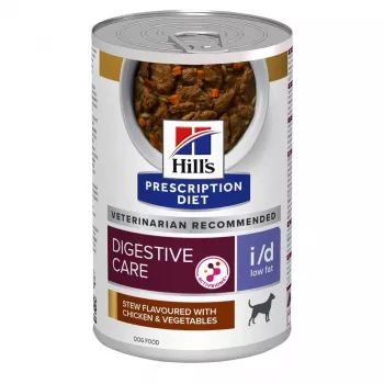 HILL'S Prescription Diet i/d Low Fat Stew su vištiena ir daržovėmis – šlapias šunų maistas – 354 g