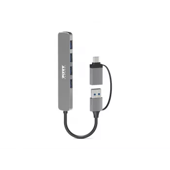 PORT CONNECT | Hub USB-C/USB-A vers 4 prievadų USB-A 3.0 5Gbps