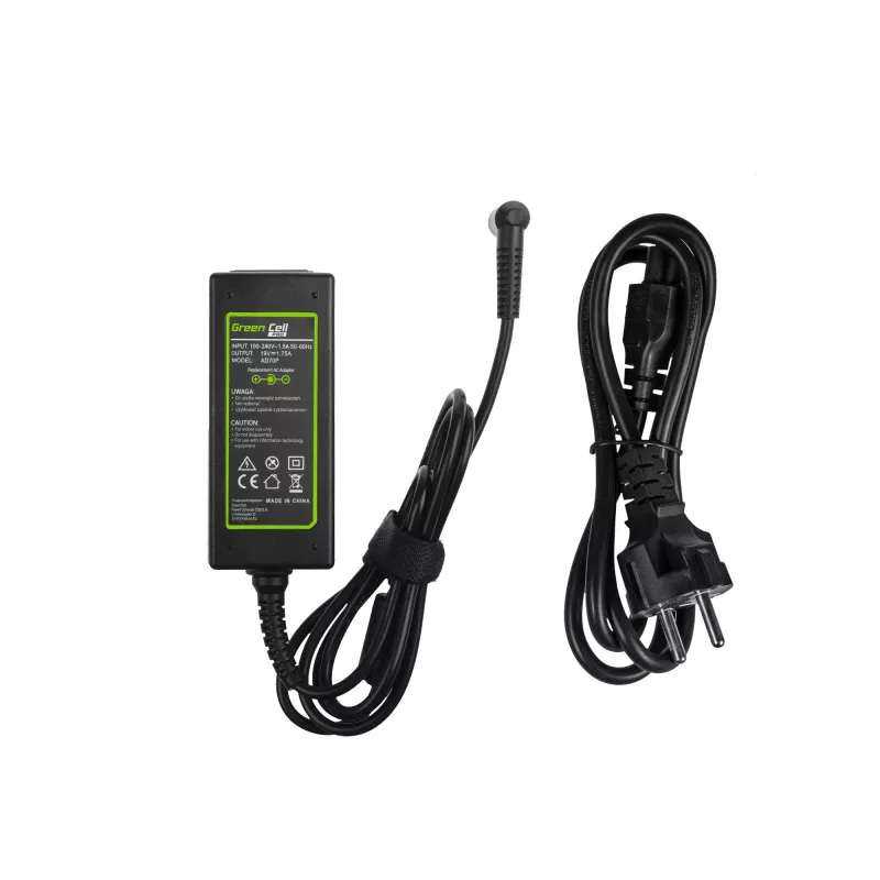 Maitinimo adapteris Green Cell AD70P, skirtas ASUS nešiojamiesiems kompiuteriams, 33W, 19V 1,75A, vidaus naudojimui, juodos spalvos