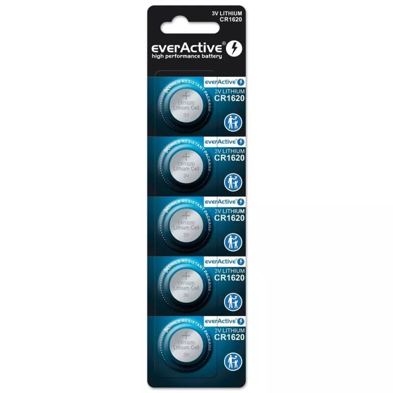 Mini ličio baterija everActive CR1620 5 vnt.