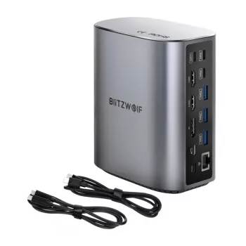 Dokų stotelė BlitzWolf BW-TH15 17in1 — 2x HDMI, DisplayPort, 4x USB-C
