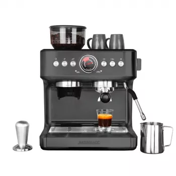 Kavos aparatas GASTROBACK Design Advanced Urban Duo — pilnai automatinis, 2,8 L vandens bakelis, įmontuotas malūnėlis, 250 g pupelių talpykla, 3000 W, juodas