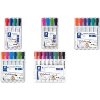 Marker Staedtler Lumocolor 351 kulkos formos antgalis juoda šviesiai mėlyna šviesiai žalia rožinė